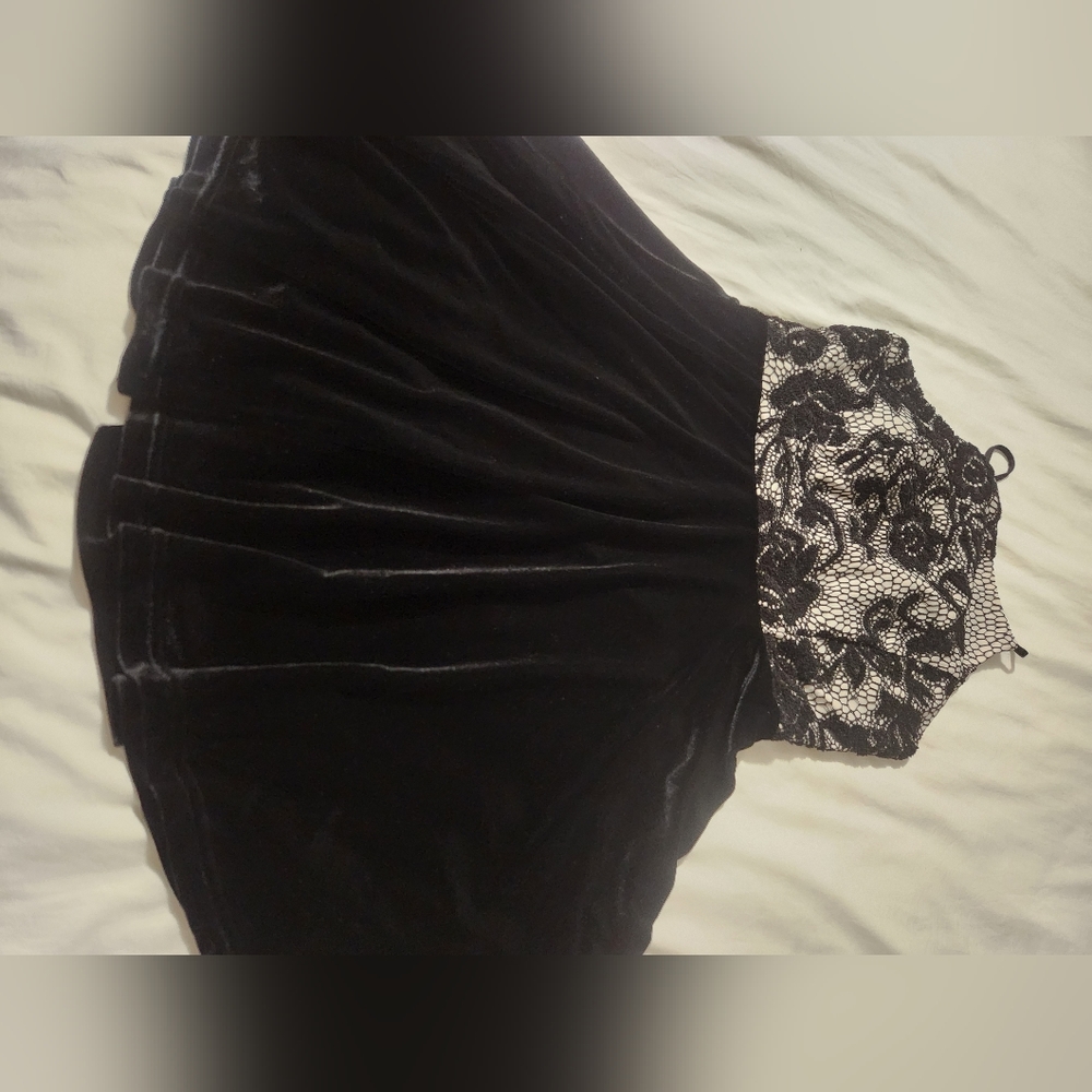 A black and white floral dress